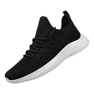 Feethit Womens Black Lightweight Breathable Slip On Sneakers Size 8.5